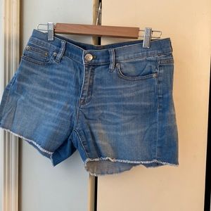 J Crew indigo denim cut off shorts size 27/4